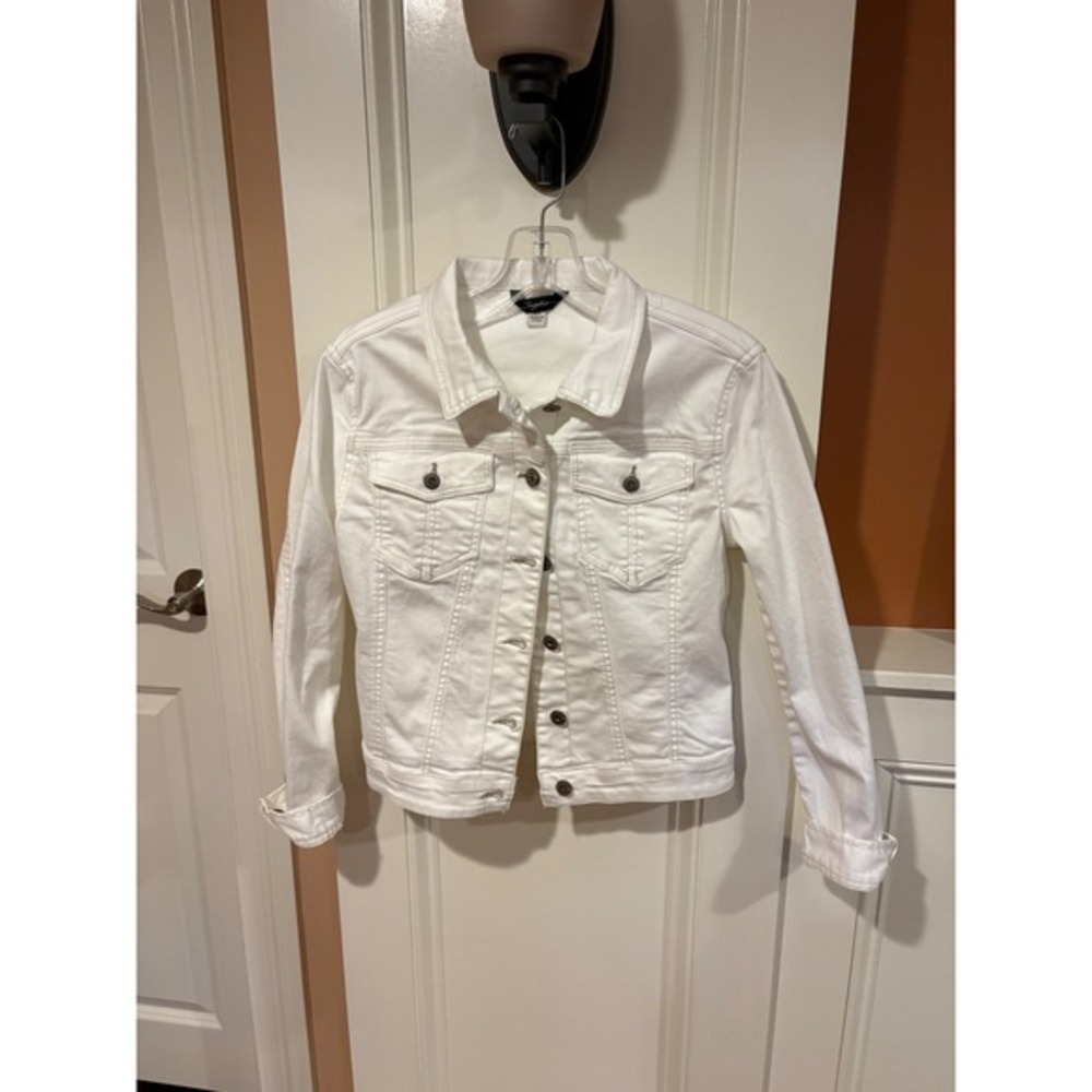 Supplies White‎ Denim Jacket XS Jean Jacket Cotton Blend Casual Stylish